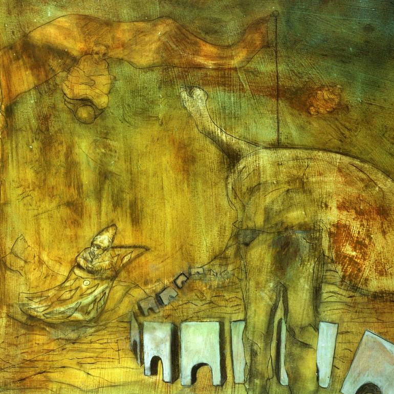 Original Dada Fantasy Painting by Sam Roloff