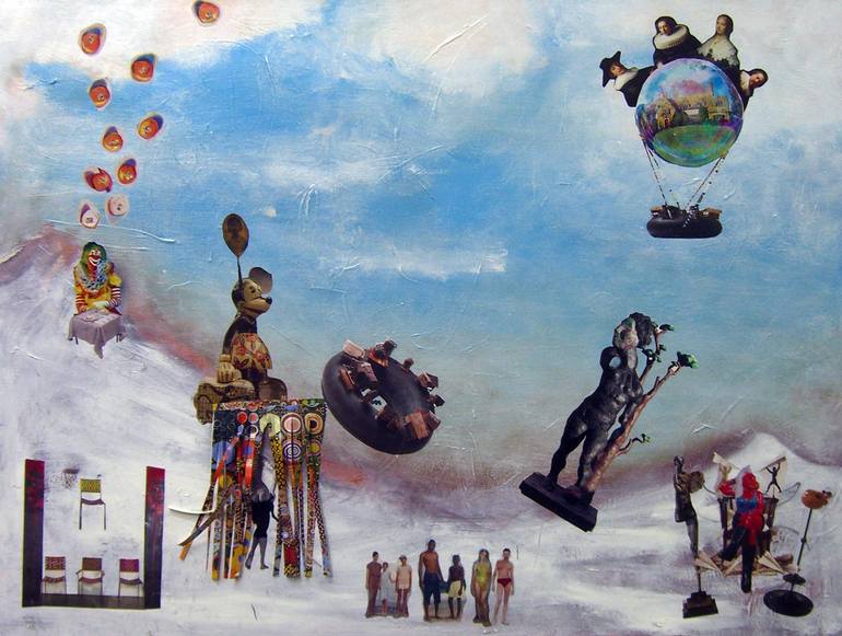 Original Abstract Expressionism Pop Culture/Celebrity Collage by Sam Roloff