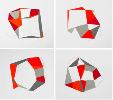 Original Abstract Geometric Paintings by Heny Steinberg