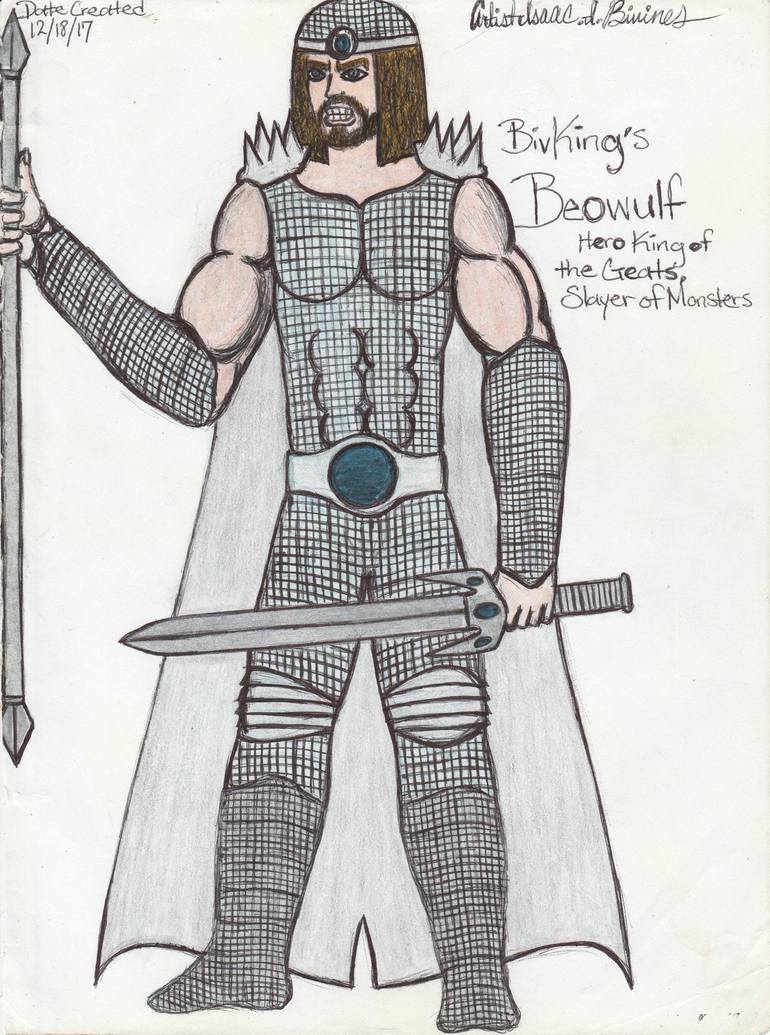 Beowulf Hero King of The Geats ,Slayer of Monsters Drawing by ISAAC