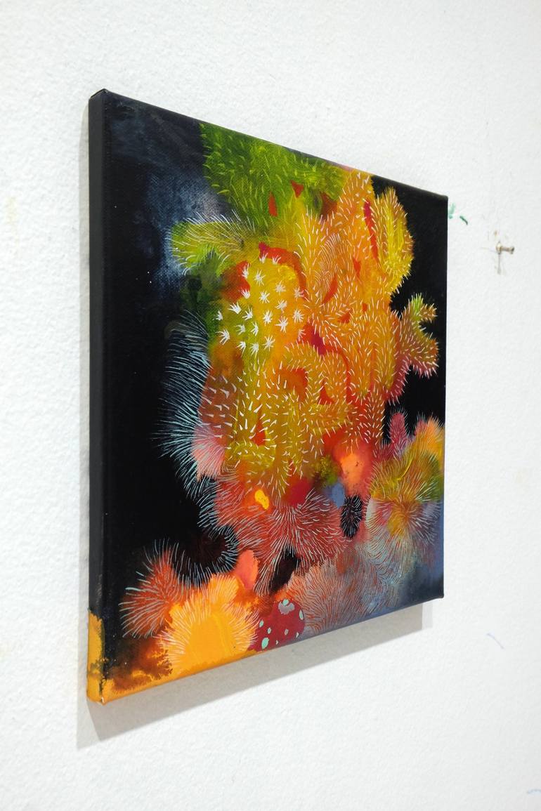 Original Fine Art Abstract Painting by Supmanee Chai