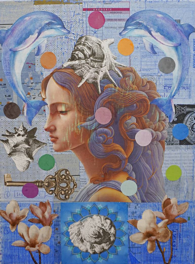 Original Figurative Women Collage by Natalia Kazirelova