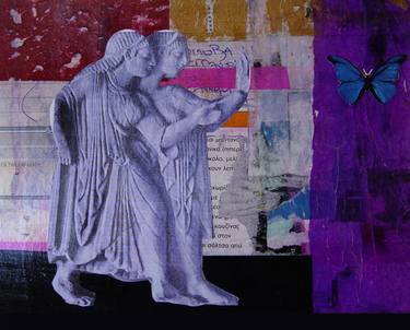 Butterfly Catchers - Ancient Greek mythology - original collage art thumb