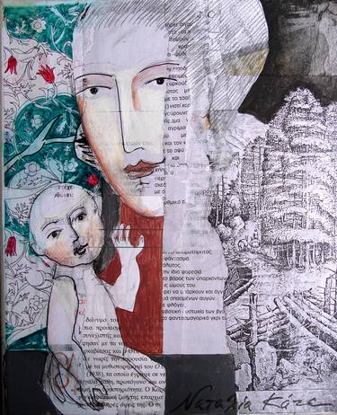Print of Impressionism Family Collage by Natalia Kazirelova
