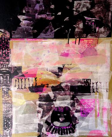 Original Abstract Expressionism Abstract Collage by Natalia Kazirelova