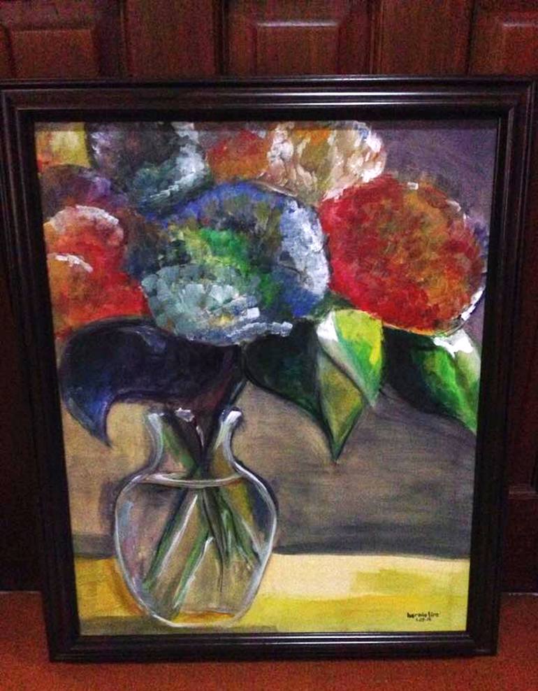 Original Abstract Expressionism Floral Painting by Bernardo Lira