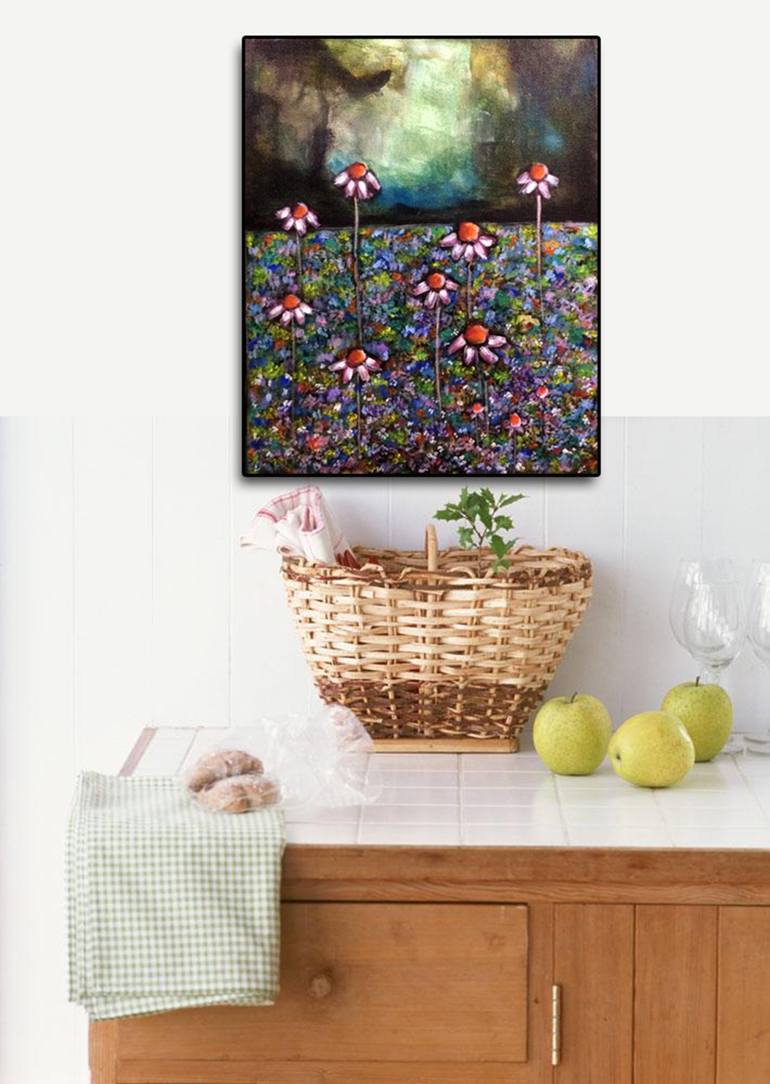 Original Abstract Expressionism Garden Painting by Bernardo Lira