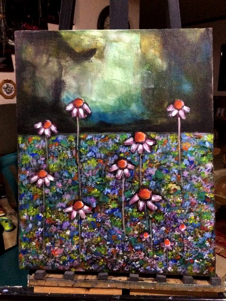 Original Abstract Expressionism Garden Painting by Bernardo Lira