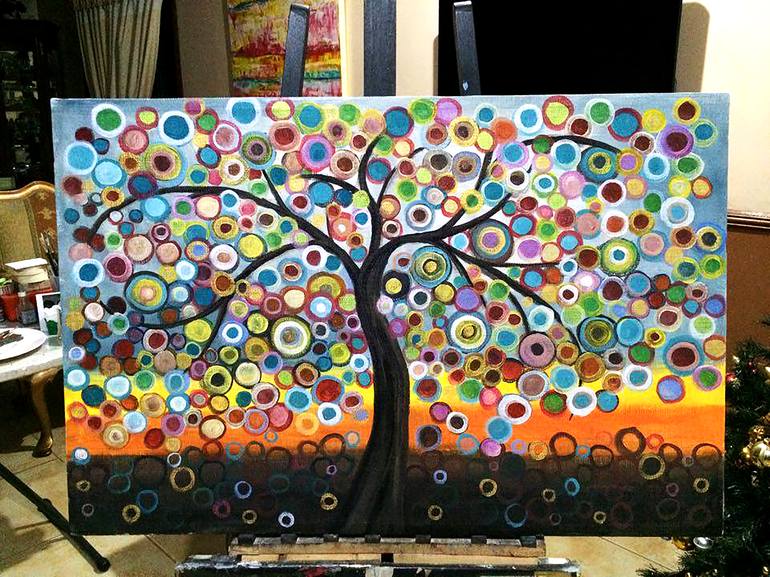 Original Abstract Tree Painting by Bernardo Lira