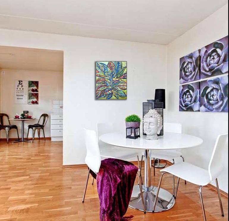 Original Abstract Expressionism Floral Painting by Bernardo Lira