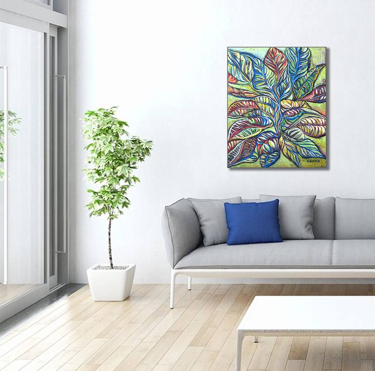 Original Abstract Expressionism Floral Painting by Bernardo Lira
