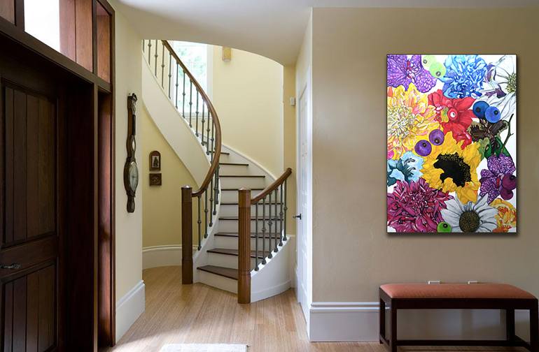 Original Art Deco Floral Painting by Bernardo Lira