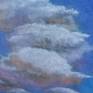 Oil painting with title Aplaya (meaning beside a body of water). Majestic cloud formation in Boracay, Philippines. This painting will remind you of your memorable bora days.