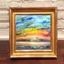 This sunset painting is a full display of vivid colors to express the beauty of nature. I have used many bright and iridescent pigments to capture the bright beautiful mood of nature.