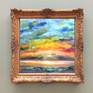 This sunset painting is a full display of vivid colors to express the beauty of nature. I have used many bright and iridescent pigments to capture the bright beautiful mood of nature.