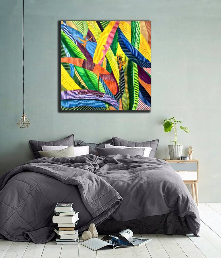 Original Abstract Expressionism Geometric Painting by Bernardo Lira