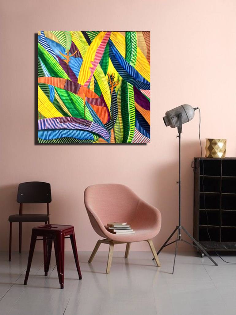 Original Abstract Expressionism Geometric Painting by Bernardo Lira