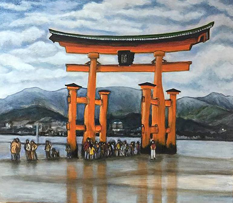 Itsukushima Shrine Painting by Bernardo Lira | Saatchi Art