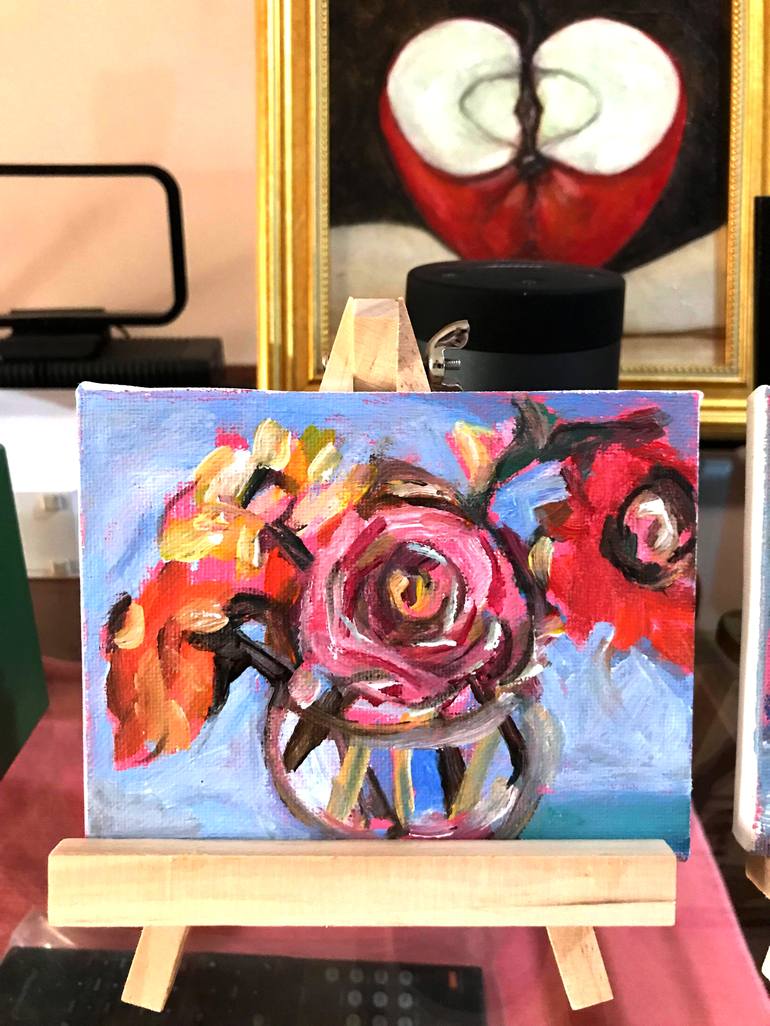 Original Expressionism Floral Painting by Bernardo Lira