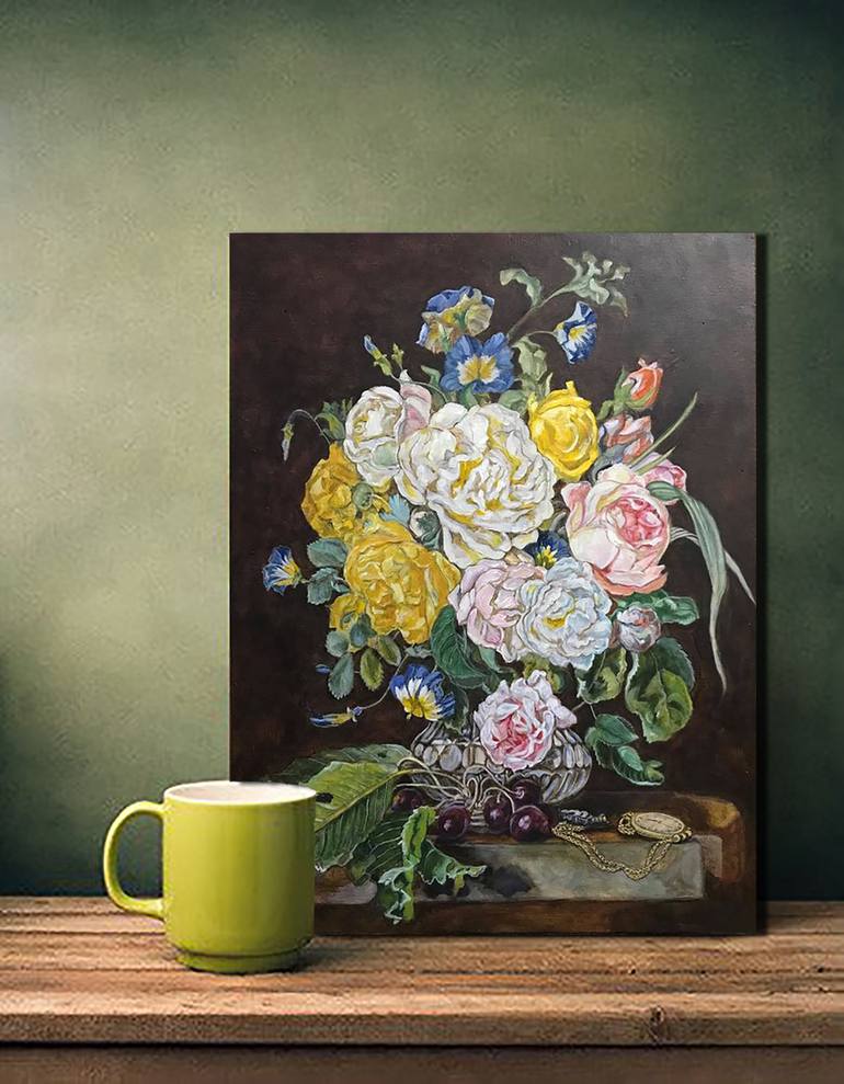 Original Fine Art Floral Painting by Bernardo Lira