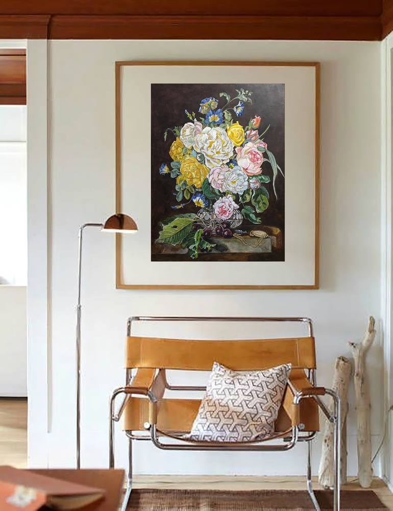 Original Fine Art Floral Painting by Bernardo Lira