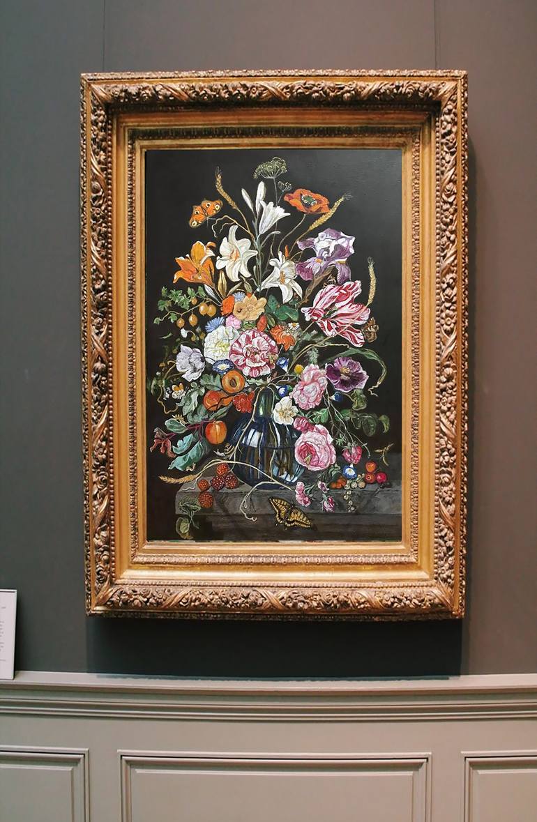 Original Fine Art Floral Painting by Bernardo Lira