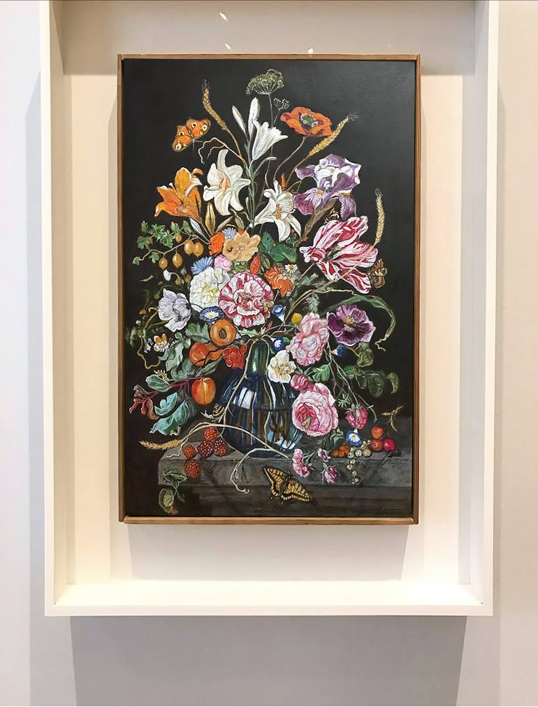 Original Fine Art Floral Painting by Bernardo Lira