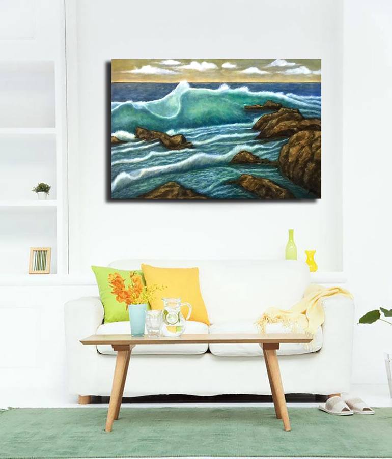 Original Fine Art Beach Painting by Bernardo Lira