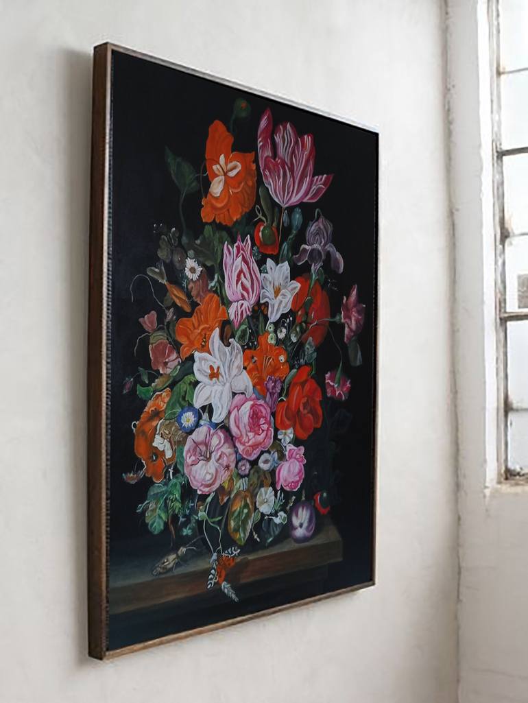 Original Fine Art Floral Painting by Bernardo Lira