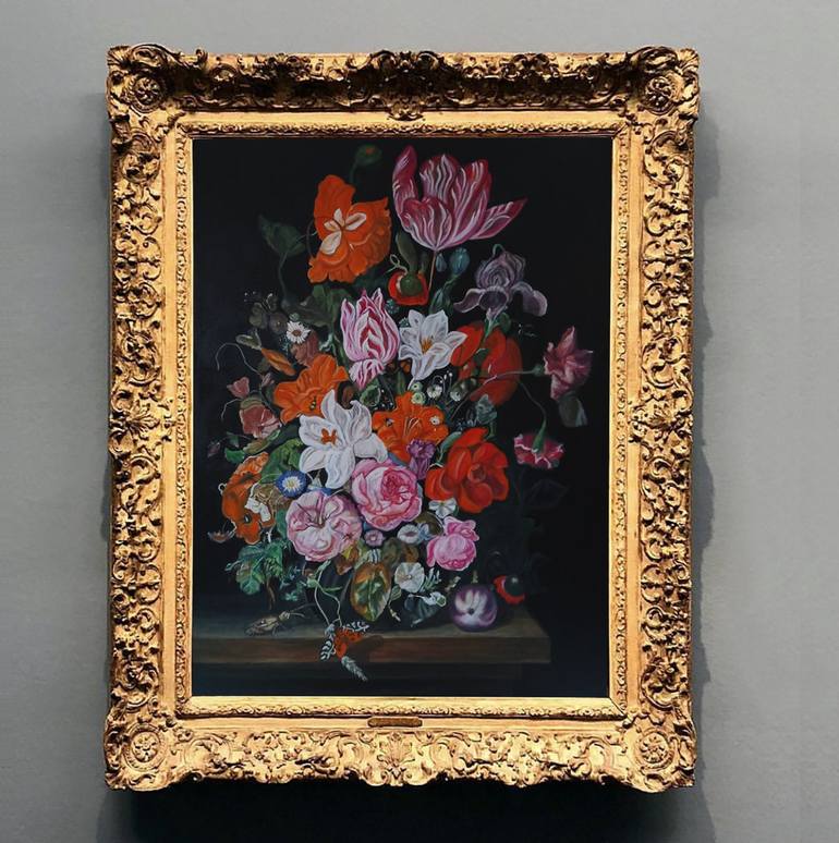 Original Fine Art Floral Painting by Bernardo Lira