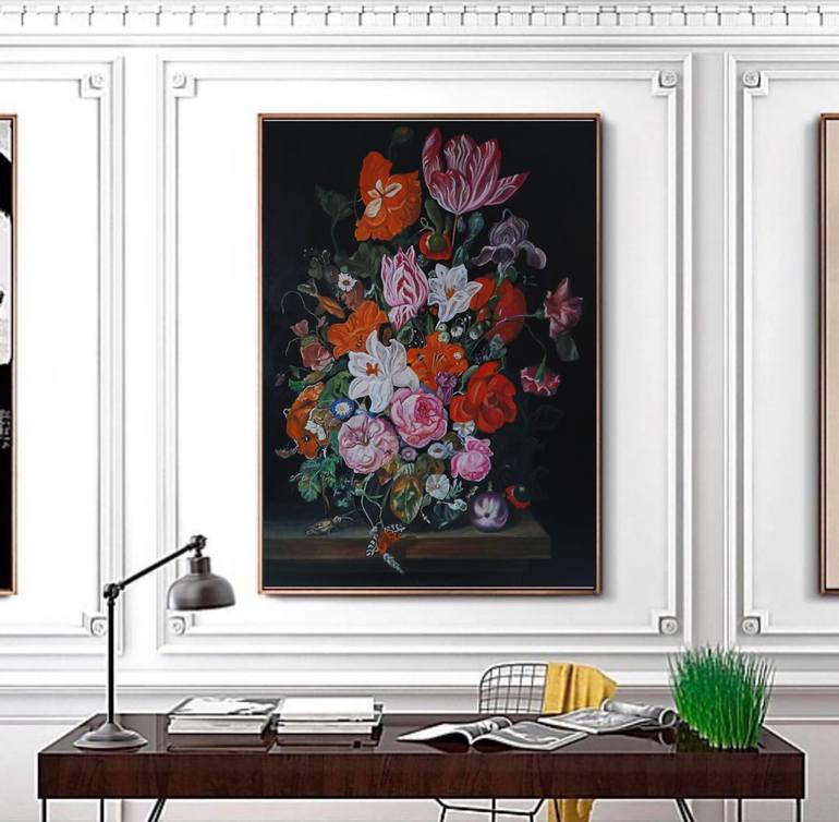 Original Floral Painting by Bernardo Lira