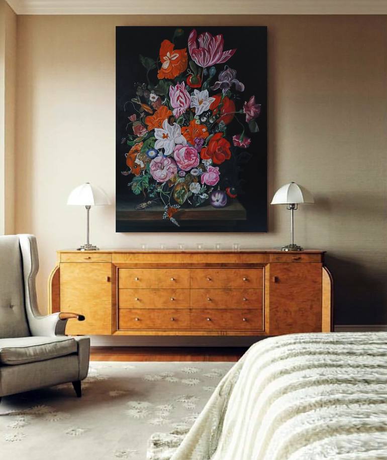 Original Fine Art Floral Painting by Bernardo Lira