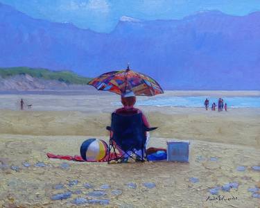 Print of Impressionism Beach Paintings by Kevin Edwards