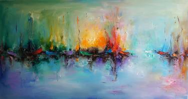 Original Abstract Expressionism Boat Paintings by Stanislav Lazarov