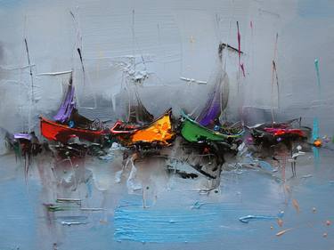 Original Contemporary Boat Paintings by Stanislav Lazarov