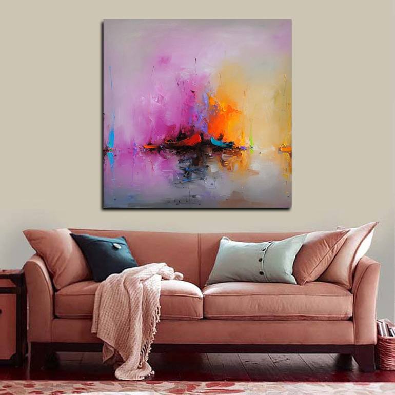 Original Abstract Expressionism Seascape Painting by Stanislav Lazarov