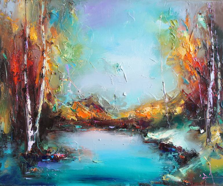 Original Color Field Painting Landscape Painting by Stanislav Lazarov