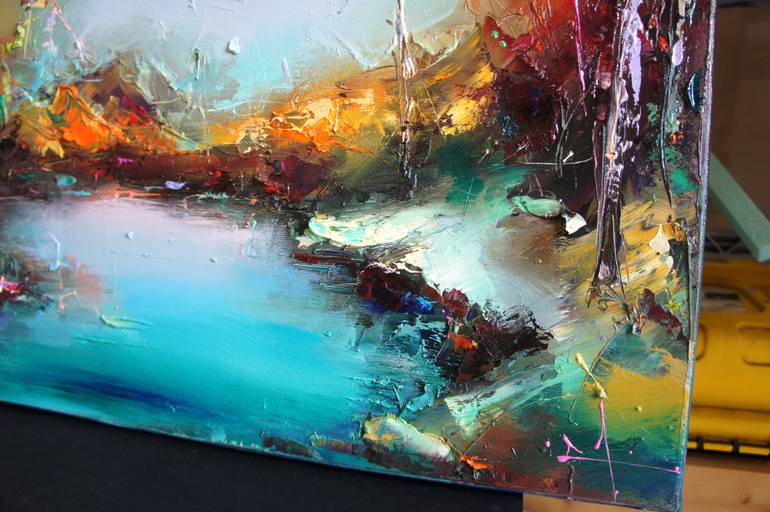 Original Color Field Painting Landscape Painting by Stanislav Lazarov