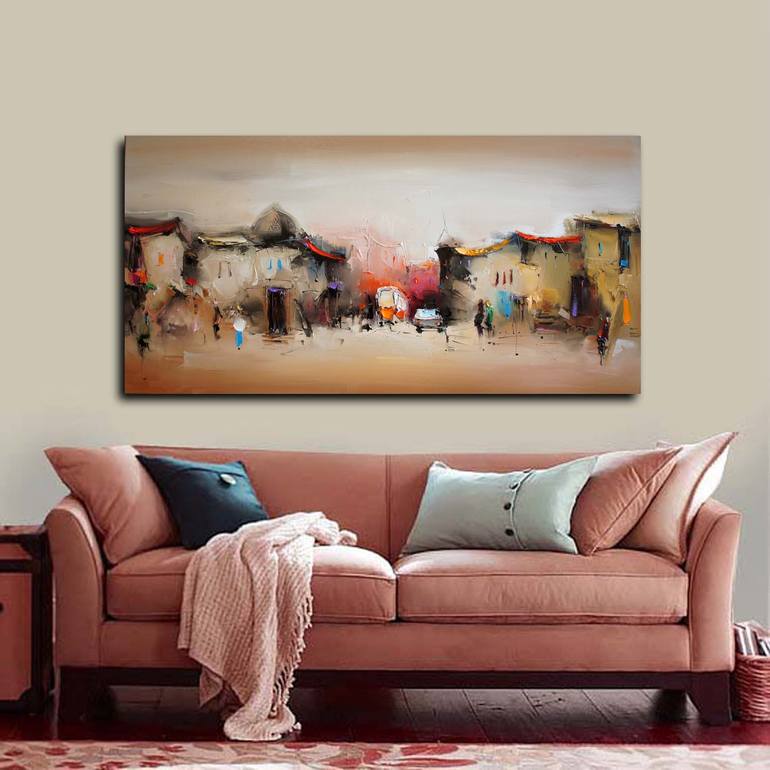 Original Architecture Painting by Stanislav Lazarov | Classicism Art on Canvas | Between Past and Present