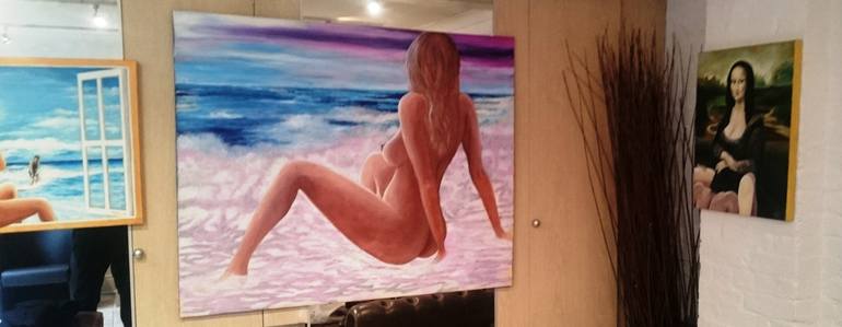 Original Modernism Beach Painting by Branko Brane Kastelic