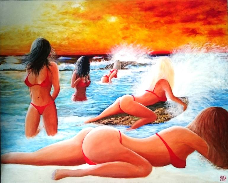 Print of Modern Erotic Paintings by Branko Brane Kastelic