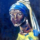 African Girl with a Pearl earring by Anne Mwiti