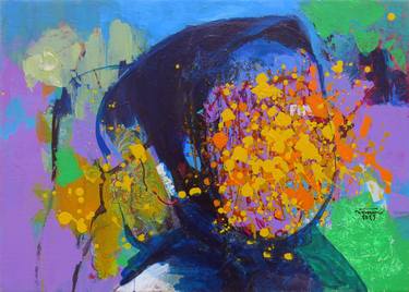 Original Abstract Expressionism Portrait Paintings by khanh the bui