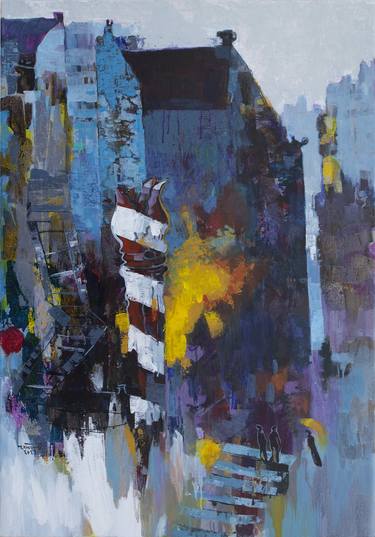 Original Abstract Expressionism Architecture Paintings by khanh the bui