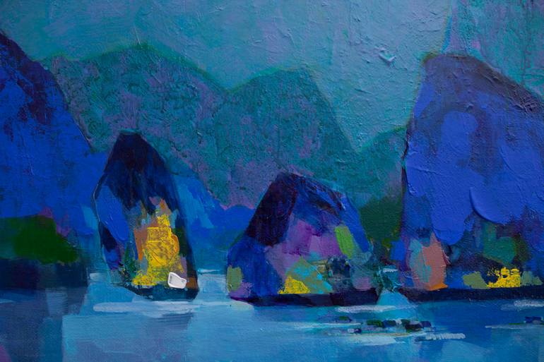 Original Art Deco Beach Painting by Khanh The Bui