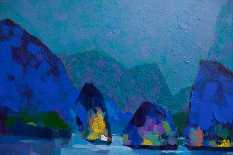 Original Art Deco Beach Painting by Khanh The Bui