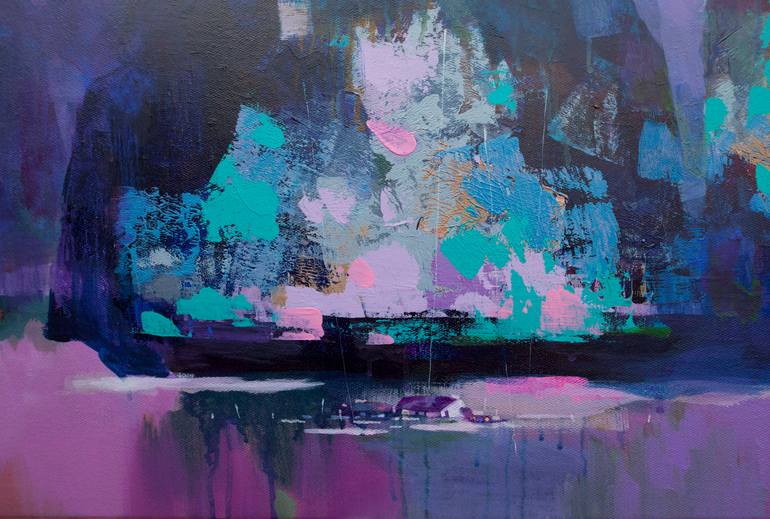 Original Art Deco Beach Painting by Khanh The Bui