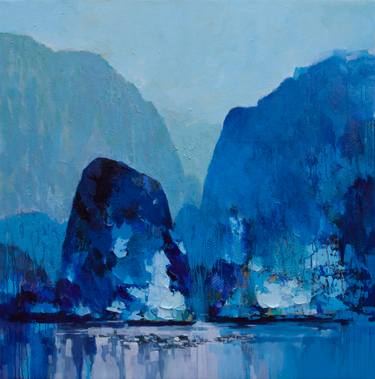 Original Art Deco Beach Painting by Khanh The Bui