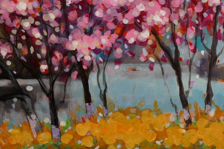 Original Art Deco Landscape Painting by Khanh The Bui