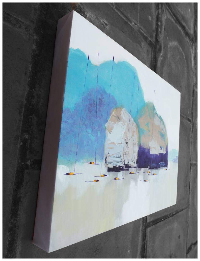 Original Art Deco Landscape Painting by Khanh The Bui